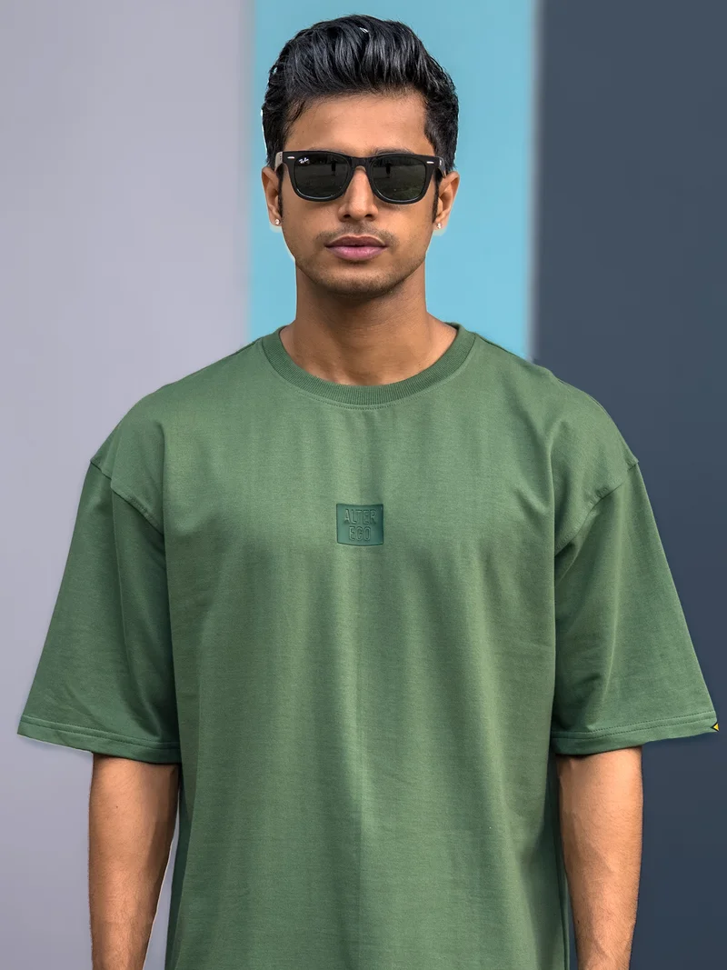 مانياك Maniac Mens AOP Printed Round Neck Half Sleeve Biscuit Cotton T-Shirt